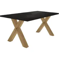 58 aufm Kessel Esstisch ausziehbar Eike 1 160 x 90 x 75 Esszimmertisch Asteiche/Schwarzstahl 13396-160