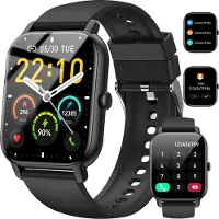 Kuny Unisex-Smartwatch mit Bluetooth-Telefonfunktion, 1,69-Zoll-Touchscreen-, IP68 wasserdicht, SpO2-, Herzfrequenz- und Schlafüberwachung für Android iOS