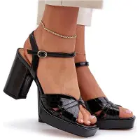 Butosklep Schwarze Damen Sandalen mit Stiletto-Absatz D&A MR38-668 40