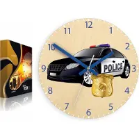 ModernClock , wanduhr, Silent Wanduhr, Wanduhr für Kinder, Polizeiauto 30cm