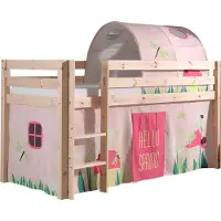 58 aufm Kessel Kinderbett Karolina 210x114x106 Massivholz Natur Textilset Spring 2