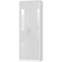 SMARTBett GmbH SMARTBett Schrank Kleiderschrank Aktenschrank 80 cm Weiss/Weiss Glanz