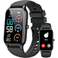 Kuny Smartwatch Herren Damen, 1,57"HD Fitnessuhr mit Telefonfunktion, 110+ Sportmodi, mit SpO2 Herzfrequenz Schlafmonitor Schrittzähler, für Android iOS