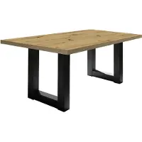 58 aufm Kessel Esszimmertisch Eila 8 200 x 100 x 75 Esstisch Schwarzstahl/Asteiche 13376-200