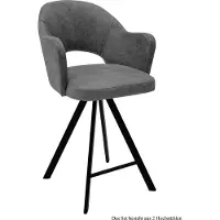 58 aufm Kessel Thekenstuhl (2er-Set) Delinda 59x104x61 Schwarz/Grau