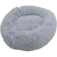 ESTEXO Hundebett Hundekissen Hundekorb 100 cm Plüsch Tierbett Hundesofa Katzenbett Grau