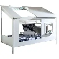58 aufm Kessel Baumhausbett Katareena 214x105x159 Spielbett MDF+Massivholz Weiß