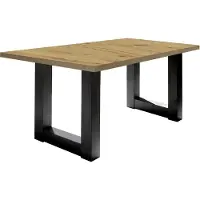 58 aufm Kessel Esstisch ausziehbar Eila 7 160 x 90 x 75 Esszimmertisch Schwarzstahl/Asteiche 13364-160
