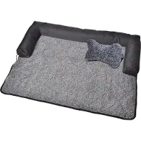Raikou Hundebett PlüschWaschbares Hundedecke Rutschfest Hunde Bett für Sofaschutz Tier mit Kissen Grau Melange 115x70 cm