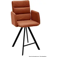 58 aufm Kessel Thekenstuhl drehbar (2er-Set) Diahann 52x109x60 Schwarz/Cognac