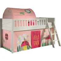 58 aufm Kessel Kinderbett Karyl 208x114x135 Massivholz Weiß Textilset Spring 2