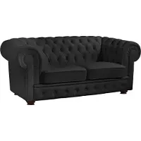 58 aufm Kessel Sofa 2-Sitzer Kalea Bezug pigmentiertes Nappaleder Buche nussbaum dunkel / schwarz 21363