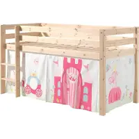 58 aufm Kessel Kinderbett Karolina 210x114x106 Massivholz Natur Textilset Princess 1
