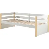 58 aufm Kessel Kojenbett Karissa 211x98x77 Kinderbett Massivholz+MDF Weiß/natur