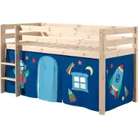 58 aufm Kessel Kinderbett Karolina 210x114x106 Massivholz Natur Textilset Astro 1