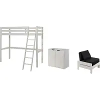 58 aufm Kessel Hochbett Katherine 209x165x190 Kinderbett Massivholz+MDF Weiß
