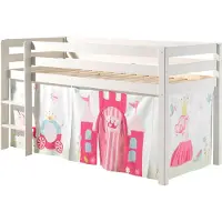 58 aufm Kessel Kinderbett Karolina 210x114x106 Massivholz Weiß Textilset Princess 1