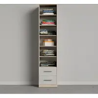 SMARTBett GmbH SMARTBett Schrank Kleiderschrank Aktenschrank 50cm mit 2 Schubladen Eiche Sonoma/Beton