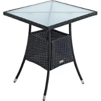 ESTEXO Polyrattan Balkontisch Rattan Tisch Beistelltisch Gartentisch 60 cm Schwarz