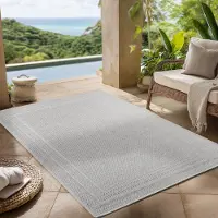 Carpettex Outdoor Teppich wetterfest, Balkon, Terrasse, Garten, Wohnzimmer und Esszimmer, Skandinavisches Boho-Design, Größe: 240 x 340 cm, Farbe: Grau-4