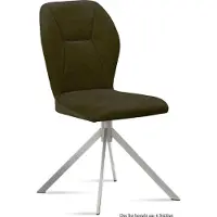 58 aufm Kessel Esszimmerstuhl (6er-Set) Dorthy 51x92x60 Edelstahl/Khaki