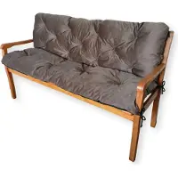 4L Textil Gartenbankauflage Sitzkissen und Rückenkissen Hollywoodschaukel Auflage (120x50x50 cm, Braun)
