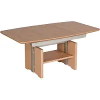 58 aufm Kessel Funktionstisch Caren höhenverstellbar und ausziehbar 120(160) x 70 x 54-73 Couchtisch massiv Wildeiche Bianco 16071