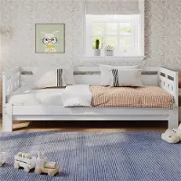 Autolock Jugendbett Daybett Tagesbett,Ausziehbar Bett,90*190cm,Kiefer massiv, mit, 2. Schlafgelegenheit und Rollrost Herzform Bett Weiß