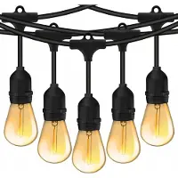 LUMILED Lichterkette Außen 15M mit 30 E27 1,3W LED Lampe ST45 Warmweiß 2200K 230V Garten Deko Terrasse verlängerbar IP44 Spritzwasserdicht Wetterfest