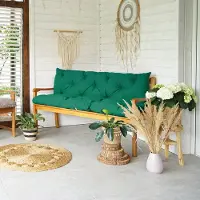 4L Textil Gartenbankauflage Hollywoodschaukel Auflage Bankauflage outdoor Sitzkissen Bank Gartenbank wetterfest (150x60x50 cm Grün) UV-beständig
