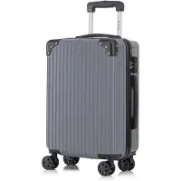 YONSLY Premium Reisekoffer TSA-Schloss,YKK-Reißverschluss Hartschalen-Koffer Trolley Kabinenkoffer Rollkoffer Suitcase Handgepäck (Grau, L)