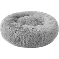 Odsellingaaa Rundes Haustierbett für Katzen und Hunde, grau, 80 cm