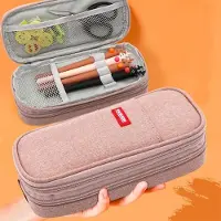 Odsellingaaa Federmäppchen Federmäppchen 3 Fach Federtaschen Große Aufbewahrung, Stifttasche Wasserdicht Tragbar Schulmäppchen,Rosa