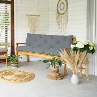 4L Textil Gartenbankauflage UV-beständig Sitzkissen und Rückenkissen Hollywoodschaukel Auflage wetterfest (100x60x50 cm, Dunkelgrau)