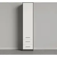 SMARTBett GmbH SMARTBett Schrank Kleiderschrank Aktenschrank 50cm mit 2 Schubladen Anthrazit/Weiss