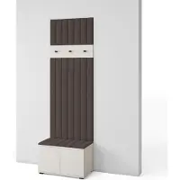 Jerpax Garderoben-Set Napoli version 16 mit Schuhregal und Polsterplatten, Ideal für Flur und Eingangsbereich (Cashmere, Trinity 08)