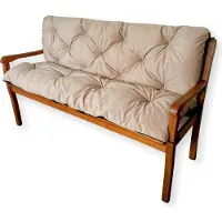 4L Textil Gartenbankauflage Sitzkissen und Rückenkissen Hollywoodschaukel Auflage (120x50x50 cm, Beige)