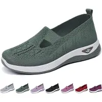 Odsellingaaa Leichte, bequeme und rutschfeste Memory-Schaum-Loafer für Frauen: Mesh-Spazierschuhe, leicht anzuziehen. Ideal für ältere, aktive Lebensstile