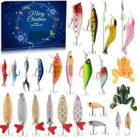 Odsellingaaa 2023 Adventskalender für Angler: 24-Tage-Überraschungsbox mit Angelködern für Herren, Teenager, Väter, Freunde und Großväter - Das ultimative Weihnachtsgeschenk für Angelliebhaber, A-01