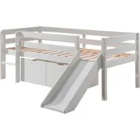 58 aufm Kessel Kojenbett mit Rutsche Karolina 208x175x83 Massivholz Weiß