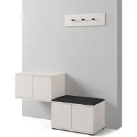Jerpax Garderoben-Set Napoli version 7 mit Schuhregal, Ideal für Flur und Eingangsbereich (Cashmere, Trinity 16)