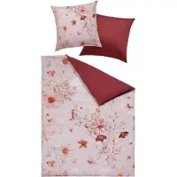 HPI Home Product Import GmbH Satin-Wende-Bettwäsche - 135 x 200 cm - Rosa - Rot - Orange - Baumwolle - mit Reißverschluss