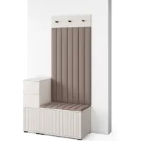 Jerpax Garderoben-Set Ritmo version 9 mit Schuhregal und Polsterplatten, Ideal für Flur und Eingangsbereich (Cashmere, Trinity 05)