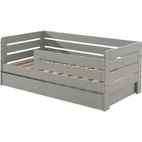 58 aufm Kessel Juniorbett Karie 144x70x56 Kinderbett Massivholz+MDF Grau