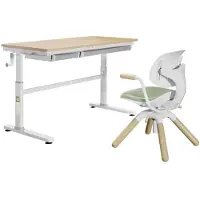 PonteSino HOKO CELIN & LEVI Schülerschreibtisch höhenverstellbar 120x60 cm + Lernstuhl – ergonomisches Kinder Lern-Set