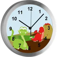CreaDesign Funkuhr, Kinder Wanduhr, Kinderuhr, Kinderzimmer Drache