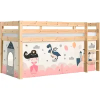 58 aufm Kessel Kinderbett Karolina 210x114x106 Massivholz Natur Textilset Sophie