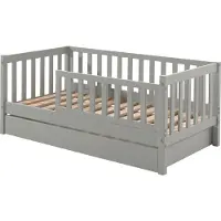 58 aufm Kessel Juniorbett Karie 148x76x60 Kinderbett Massivholz+MDF Grau