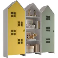 58 aufm Kessel Regalschrank Set Kania 173x37x171 Standregal MDF Weiß /Bunt