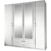 Wimex Möbel Kleiderschrank Duo in Weiß mit Aufleistungen in Chrom – Drehtürenschrank 179 cm Breite